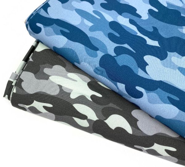 Popeline - Stay healthy - Camouflage - blau - Hilco by JaTiJu